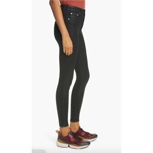 NWT Rag & Bone Womens 24 Jeans Nina Coated Black High Rise Skinny Denim Capsule